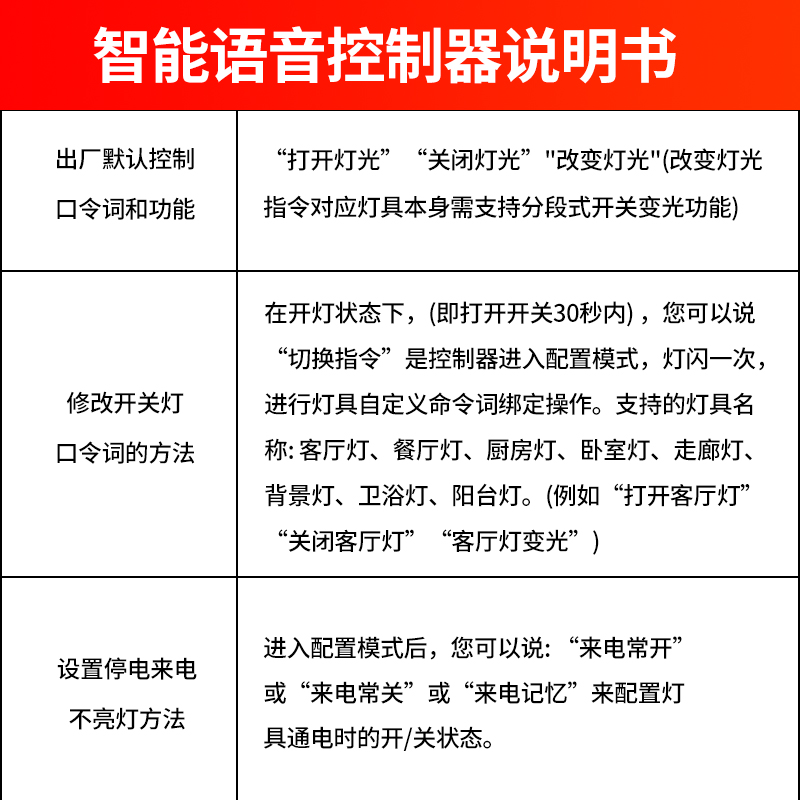 语音智能开关离线声控灯识别模块遥控无线通断控制器自动家用灯控 - 图2