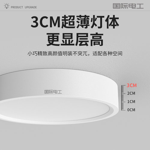 明装筒灯超薄免开孔客厅卧室玄关led天花灯走廊过道家用小吸顶灯 - 图0