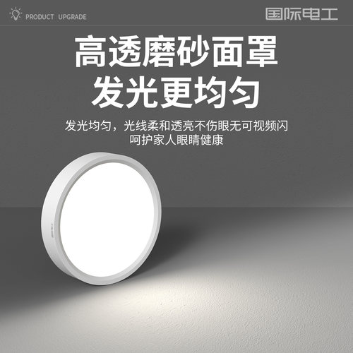 明装筒灯超薄免开孔客厅卧室玄关led天花灯走廊过道家用小吸顶灯 - 图1