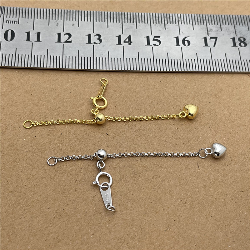 S925纯银调节扣抽拉式延长链尾链 DIY配件珍珠项链搭扣银扣子爱心,淘宝优惠券,粉丝福利购,淘宝优惠卷