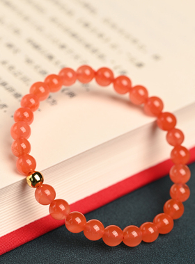樱桃红南红若悟玛瑙国潮风手串女