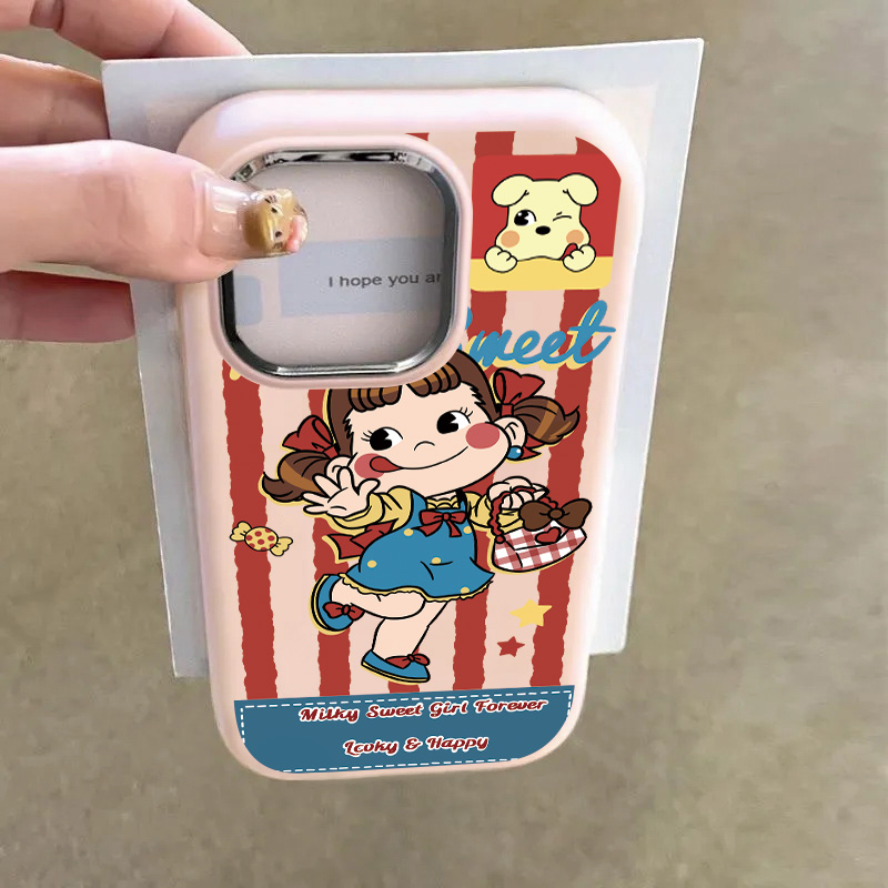 竖纹不二家女孩苹果15PRO手机壳爆款iPhone11PROMAX个性14简约XSMAX潮流14PRO