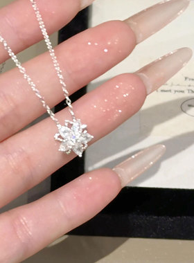 满钻茉莉雪花吊坠项链