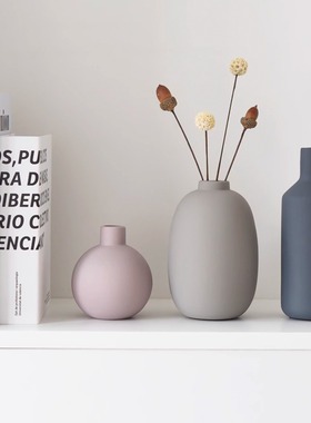 现代简约创意陶瓷马卡龙花瓶家居客厅电视柜装饰摆件办公桌花器