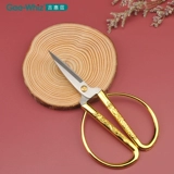 Ножницы, металлический браслет ручной работы, маленькие золотые поделки из бумаги, дракон и феникс