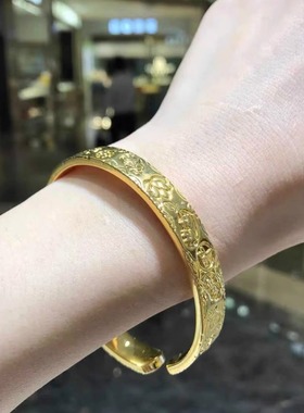 金包银吉言手镯开口可调节不掉色