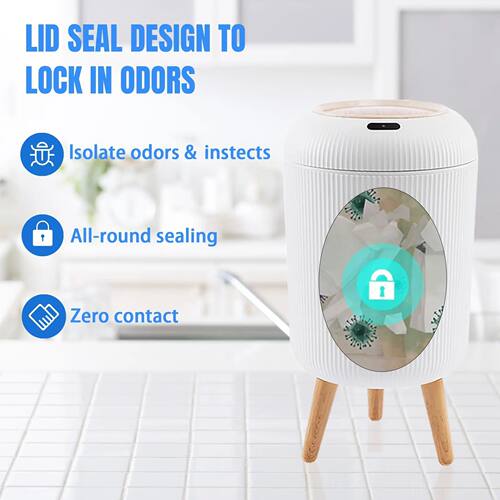 Automatic Trash Can with Lid,  Small Plastic Smart Trash Can - 图0