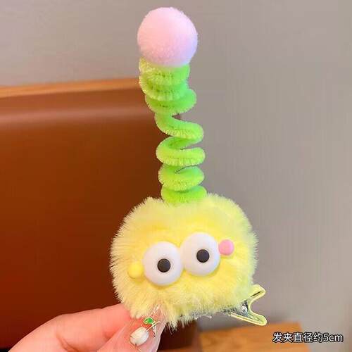 Funny ugly doll children's hair clip plush kids hair accesso - 图0