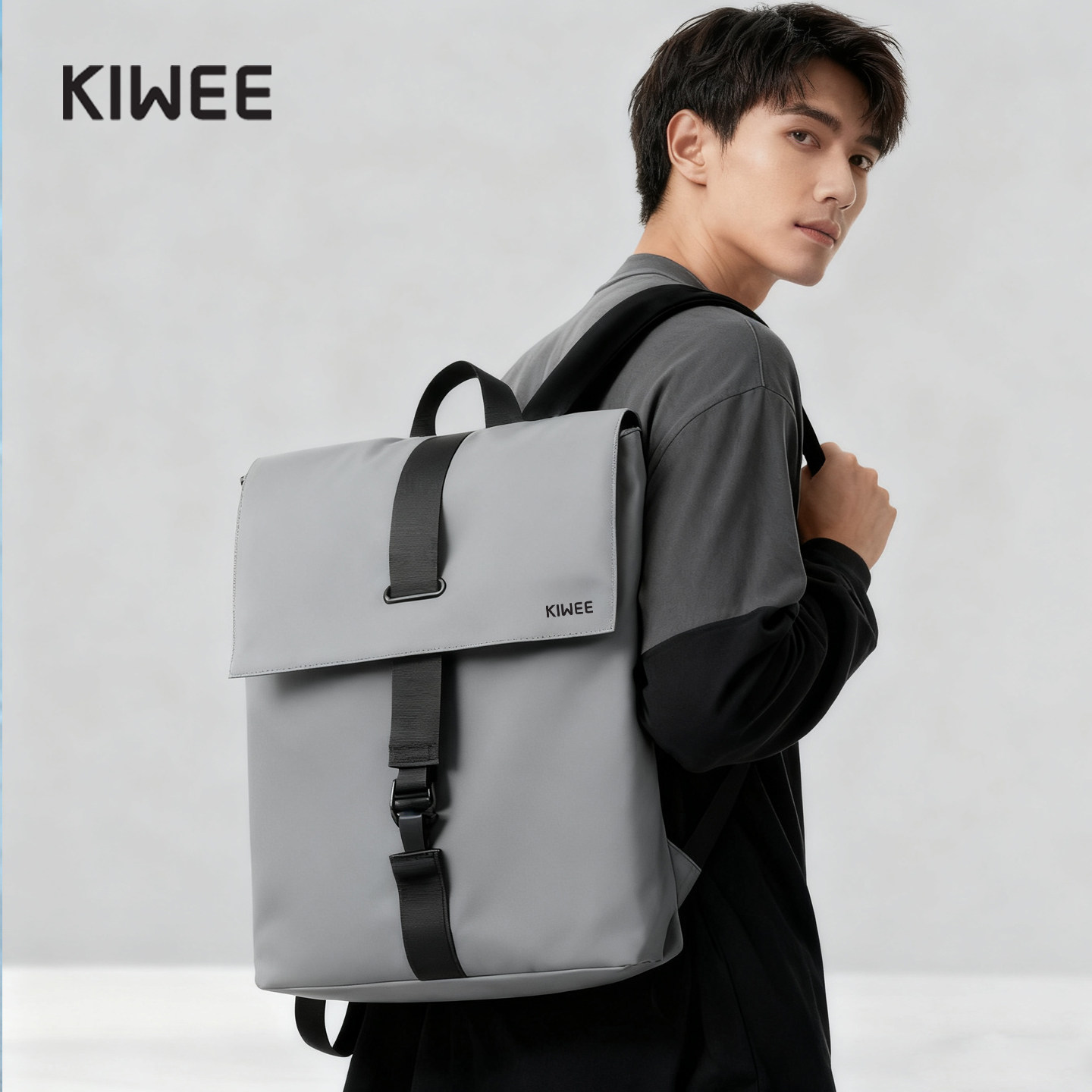 Kiwee未行双肩包男款15寸电脑背包2025新款大容量轻便防水休闲包,淘宝优惠券,粉丝福利购,淘宝优惠卷