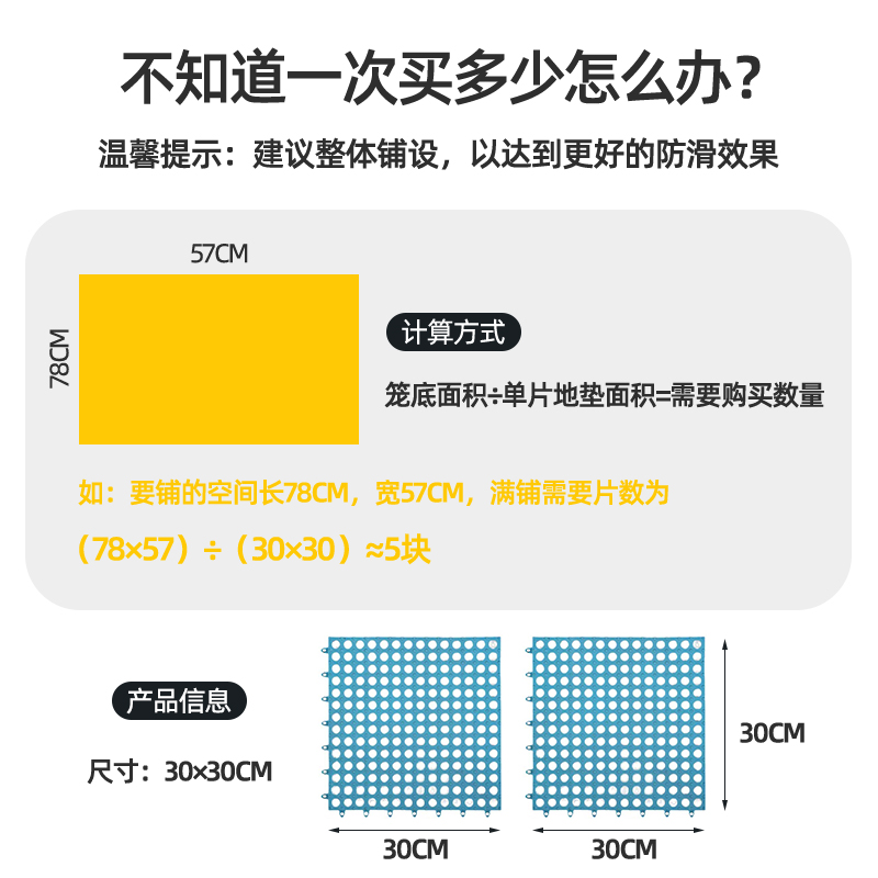 宠物笼脚垫狗笼垫板猫咪笼狗狗兔笼底部垫子防撕咬专用网格防滑垫 - 图3