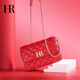 2026hr Helena women's bag new high-end red diamond chain light luxury crossbody shoulder bag women's genuine leather