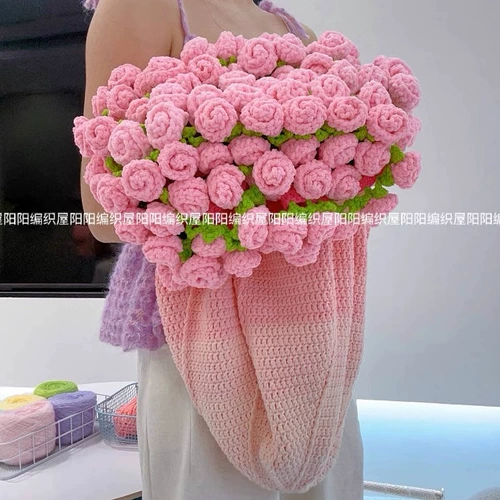 Розовое одеяло, набор материалов, плетеный крючок для вязания ручной работы на день Святого Валентина, градиент, DIY, подарок на день рождения