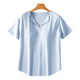 Fenten Lyocell ຝ້າຍ pajamas ແຂນສັ້ນຂອງແມ່ຍິງ summer padded ເສື້ອທີເຊີດ V-neck ສາມາດໃສ່ໄດ້ເປັນເສື້ອຢືດເທິງເຢັນ.