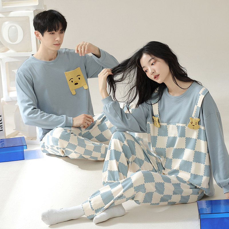 芬腾可安情侣睡衣秋冬款纯棉长袖套装男女卡通小熊口袋家居服套装,淘宝优惠券,粉丝福利购,淘宝优惠卷