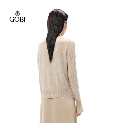 GOBI戈壁春秋纯色时尚高级女士羊绒圆领运动套头上衣针织衫WK779 - 图3