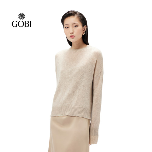 GOBI戈壁春秋纯色时尚高级女士羊绒圆领运动套头上衣针织衫WK779 - 图2
