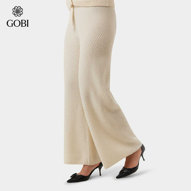 GOBI戈壁秋冬简约纯色时尚百搭女士羊绒针织休闲裤WK0919 - 图3