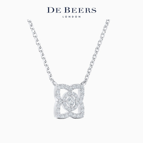 De Beers 戴比尔斯 Enchanted Lotus 莲花18K白金钻石项链 - 图1
