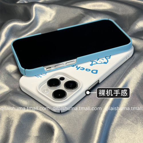 柒莱菲林壳适用于苹果15promax手机壳16新款iPhone17/14可爱蓝色线条小狗13防摔12硬11保护套xs硅胶xr男女8软 - 图1