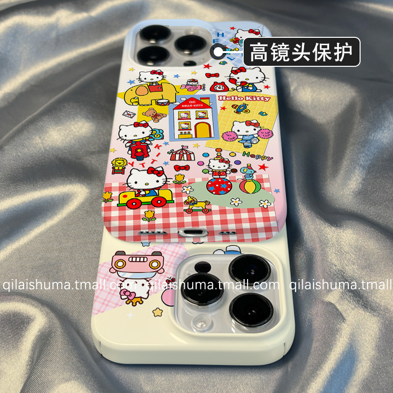 柒莱菲林壳适用于苹果17/16promax手机壳新款iPhone15/14韩风可爱卡通kt猫13防摔12硬11保护套xs硅胶xr男女软 - 图2