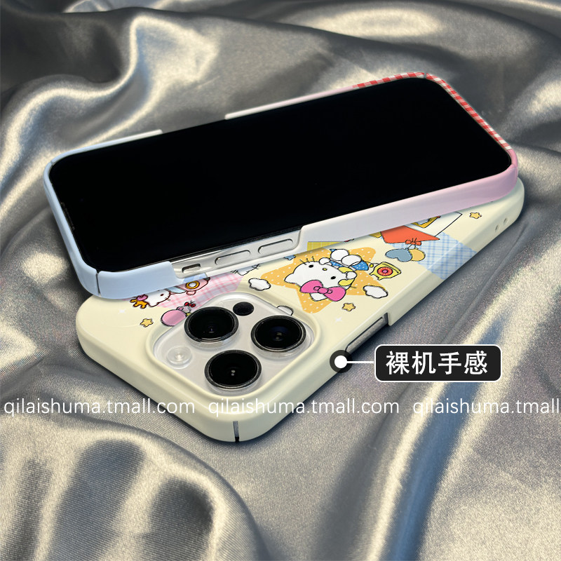 柒莱菲林壳适用于苹果17/16promax手机壳新款iPhone15/14韩风可爱卡通kt猫13防摔12硬11保护套xs硅胶xr男女软 - 图1