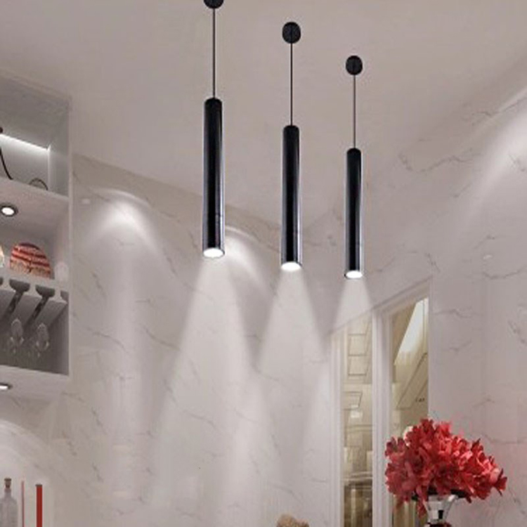 极简长筒吊灯现代简约餐厅圆筒灯圆柱形前台射灯吧台灯北欧吊线灯