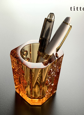 琉璃笔筒水晶摆件中国风礼物