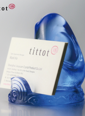 tittot琉园琉璃摆件十二生肖鸡 手机支架名片夹 一鸣惊人生日礼物