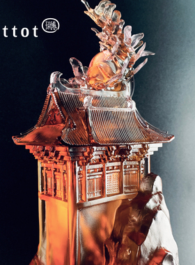 tittot琉园琉璃中式办公室大摆件