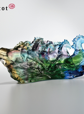 tittot琉园琉璃马摆件玄关装饰