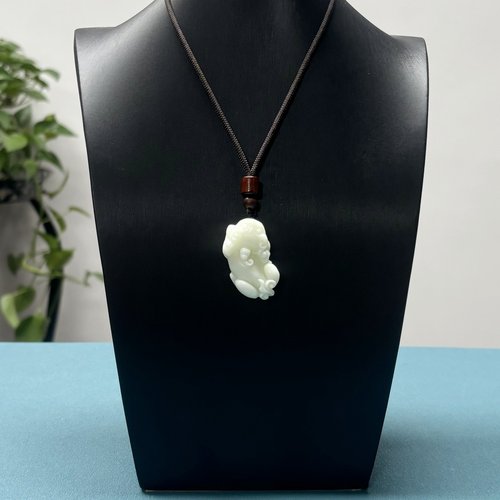 西安蓝田玉貔貅吊坠陕西产地官方国检保真天然玉石挂件项链玉坠 - 图0