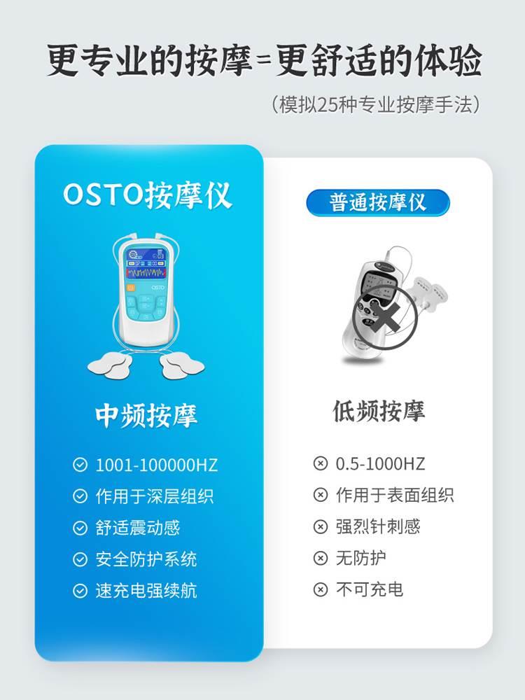 简采OSTO按贴颈椎腰部随身中摩低灸频脉冲经络摩按器贴片针理疗电 - 图1