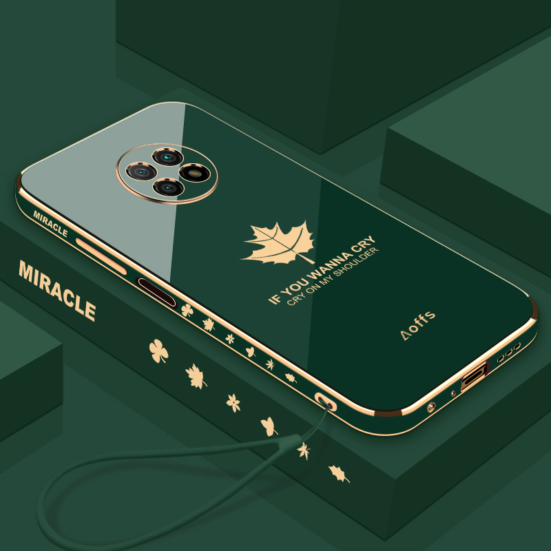 红米Note9(5G版)手机壳金色小米redmi枫叶侧边电镀软壳全包镜头防摔摄像头时尚潮流女款男款新品新款保护套 - 图0