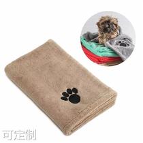 Cross-border Pet Ultrafine Fiber Absorbent Towel Embroidery Logo Cat Dog Towel Pet Bath Cleaning Towel Custom