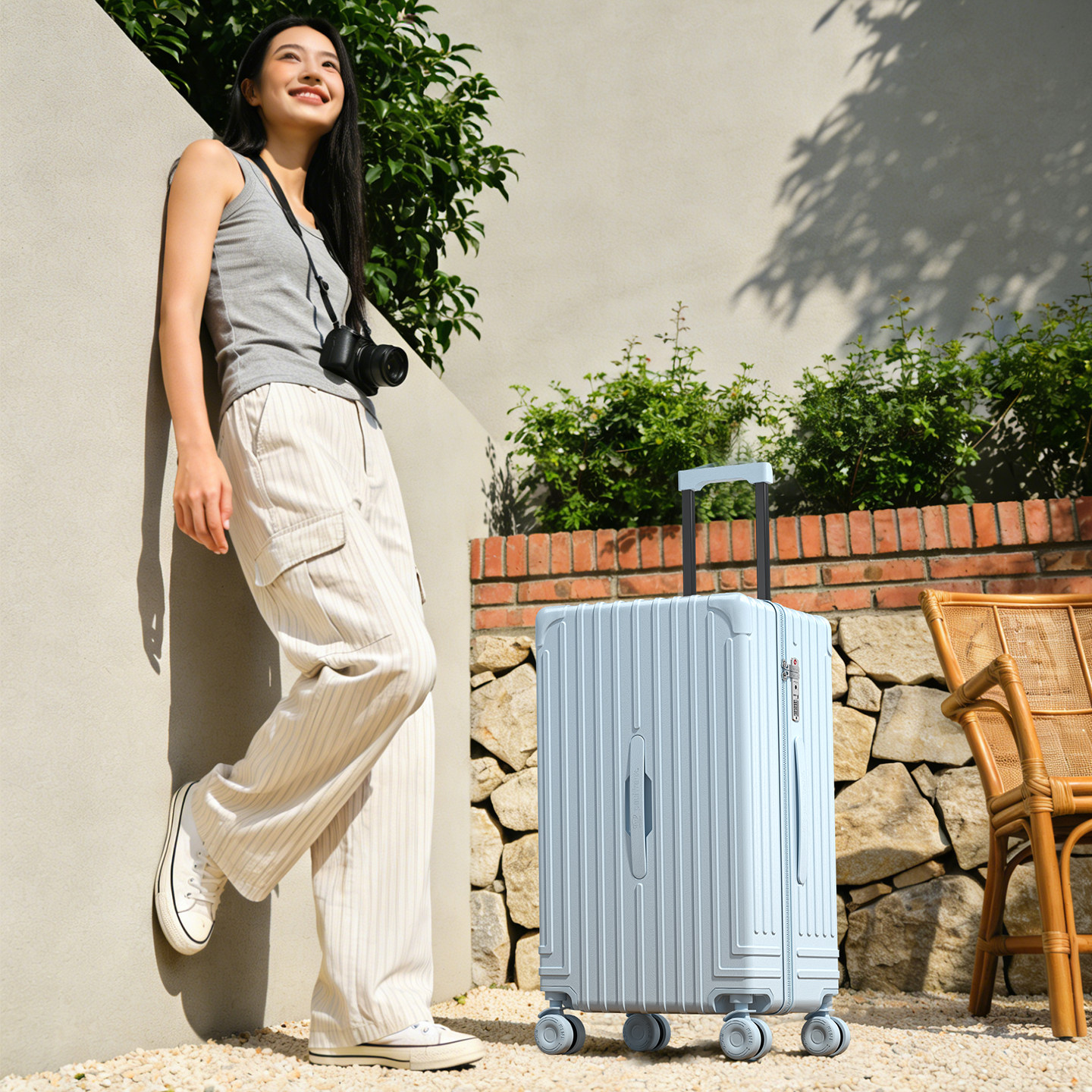 大嘴猴行李箱女2025新款纯PC深仓大容量旅行箱皮箱子密码箱拉杆箱,淘宝优惠券,粉丝福利购,淘宝优惠卷