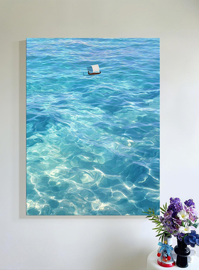 一帆风顺大海水波纹客厅装饰画