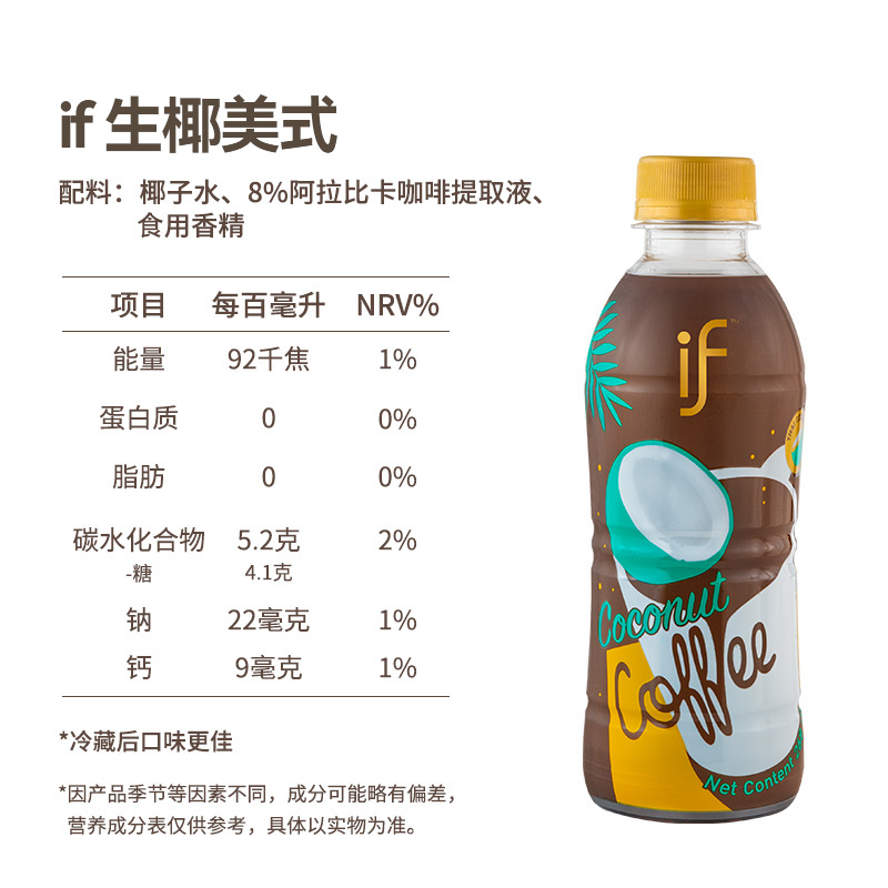 if椰青美式泰国进口椰子水即饮椰汁咖啡饮料268ml【23年新配比】 - 图2