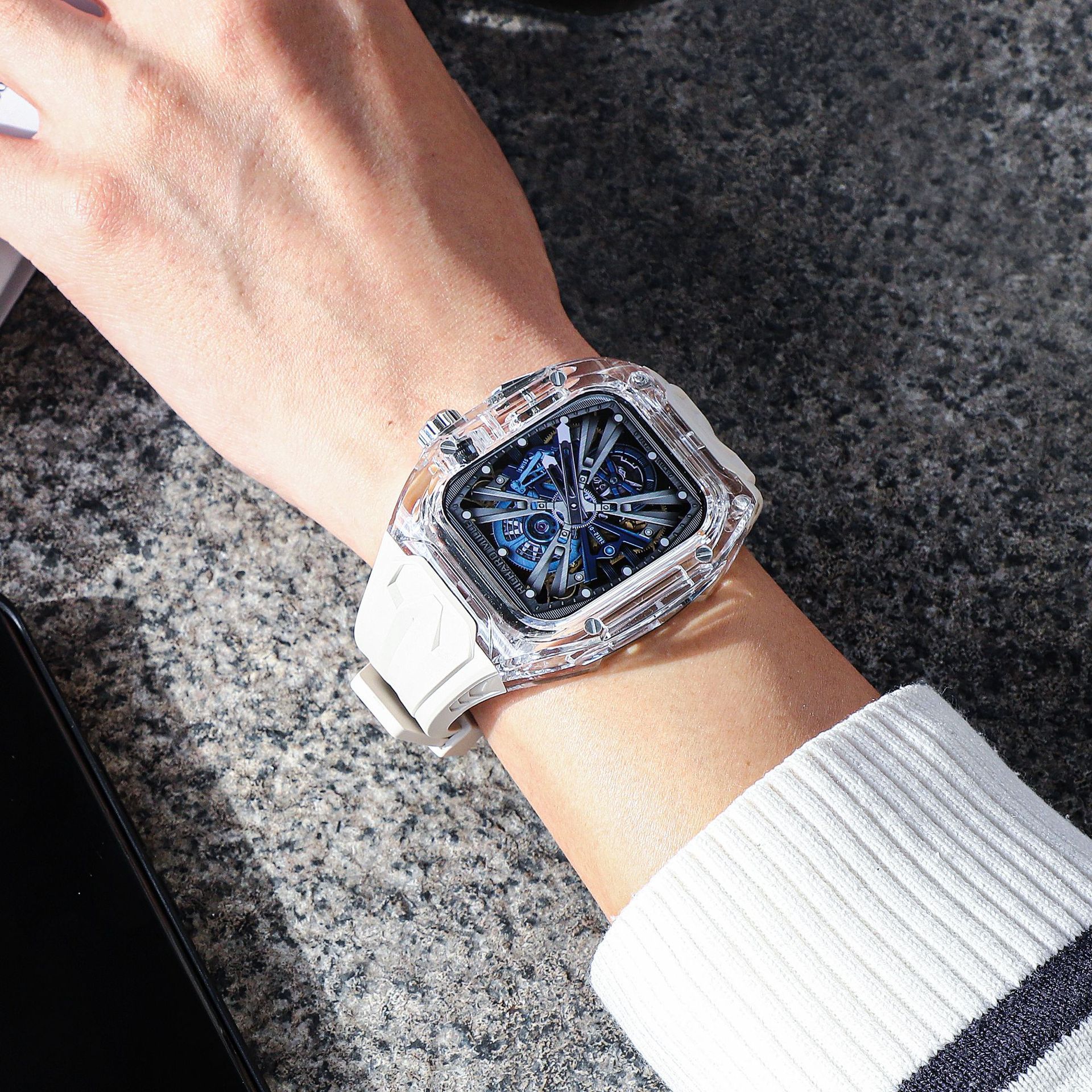 适用AppleWatch Ultra3改装保护壳iwatch S10苹果手表49mm表带iwatch11表壳兰博透明改装一体壳硅胶S9高级感2 - 图2