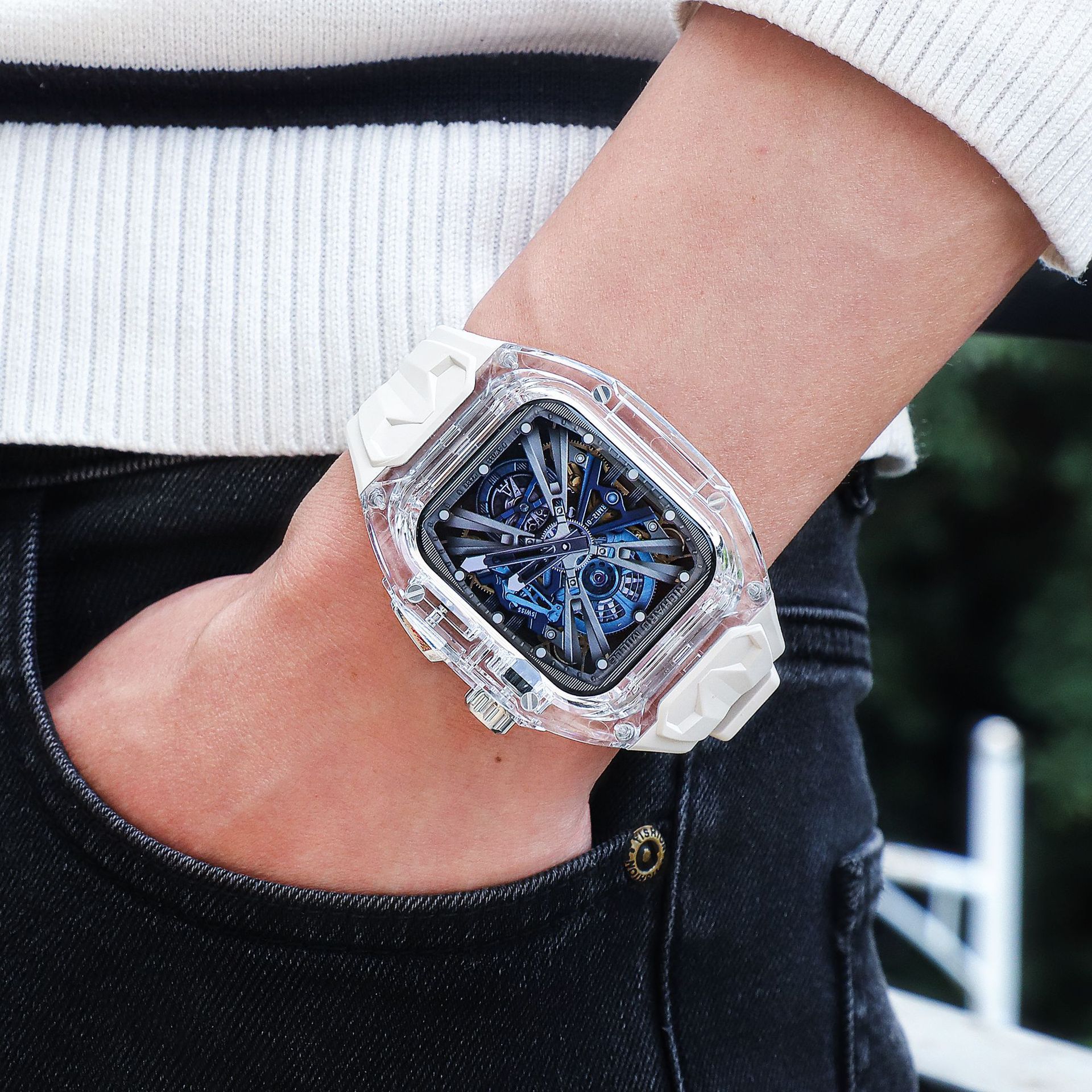 适用AppleWatch Ultra3改装保护壳iwatch S10苹果手表49mm表带iwatch11表壳兰博透明改装一体壳硅胶S9高级感2 - 图0