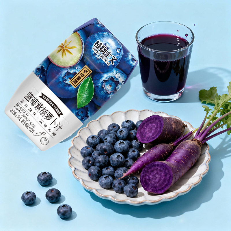 植物主义蓝莓紫胡萝卜汁复合果蔬汁100%果蔬汁饮品整箱210ml*12瓶,淘宝优惠券,粉丝福利购,淘宝优惠卷