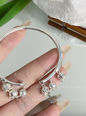 灵动甜美铃兰花手镯国风开口可调节高级感气质显白精致手环手饰女