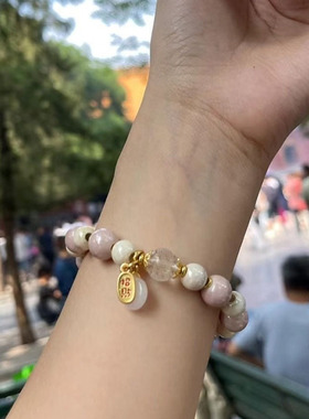 新中式复古风北京宫宫同款衍生香灰白瓷手串2023年新款马卡龙手链