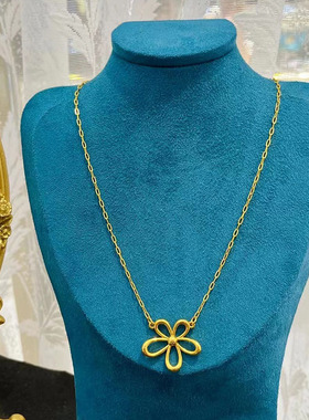 格桑花金色项链超显大花朵轻奢小众设计高级感气质百搭五花项链女