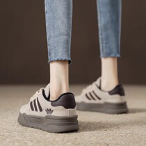 B L WALKER Frosted Leather Thick Underside Bag Shoes 2023 Autumn Winter New Detraining Womens Shoe Sports Leisure Shoes