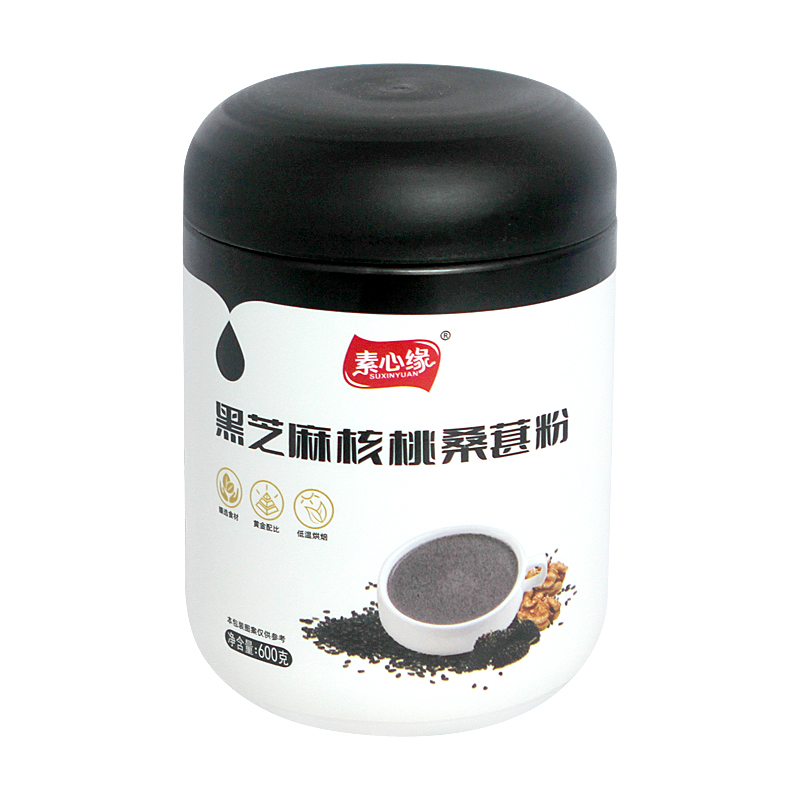 素心缘黑芝麻核桃桑葚罐装黑米黑豆代餐粉营养早餐即食冲饮 - 图3