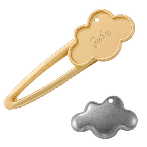 非遗宋锦diy发夹带盖底胚底托鸭嘴夹星星月亮小动物发饰合金配件 - 图3