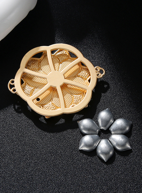 非遗宋锦镀金莲花吊坠DIY饰品