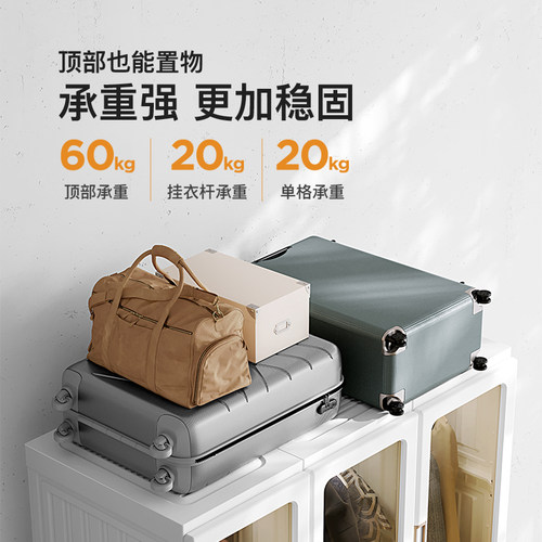 蚂蚁盒子免安装衣柜简易约布衣柜家用卧室出租房现代塑料组装柜子 - 图3