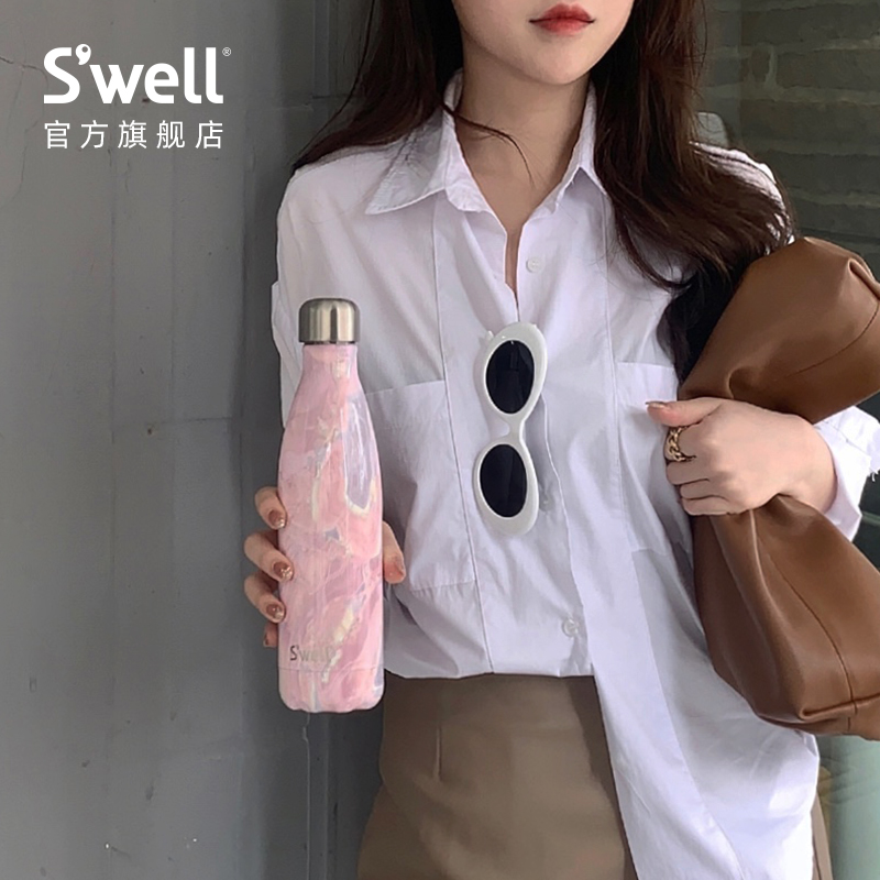 Swell保温杯女生高颜值2024新款大容量吸管水杯咖啡杯子便携可爱 - 图2