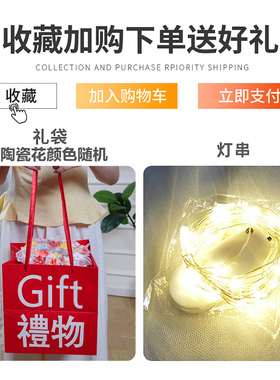 景德镇手工陶瓷仿真永生花摆件